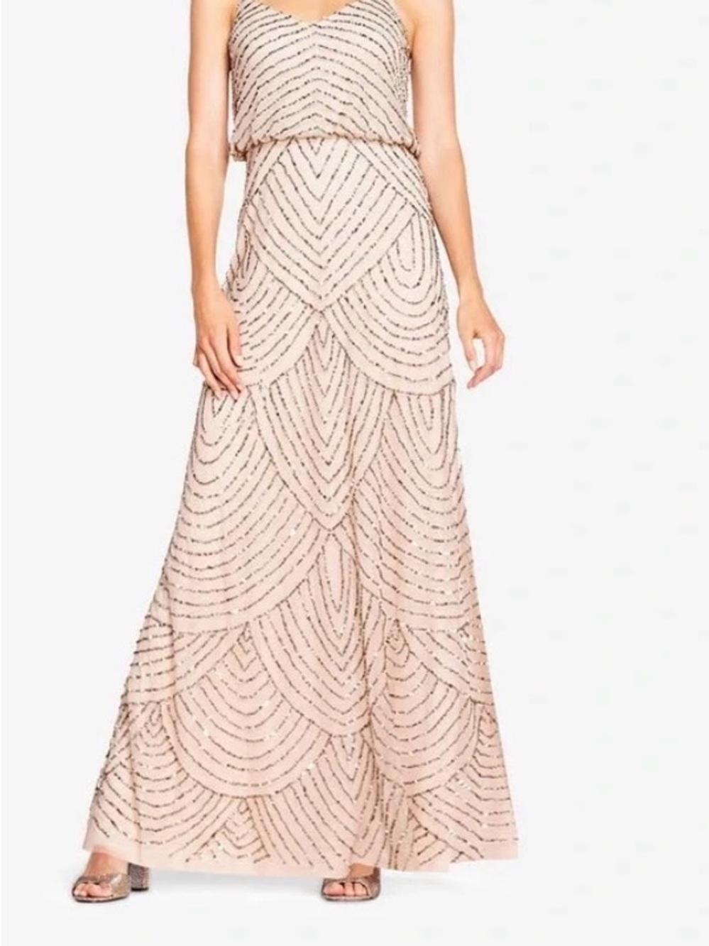 Adrianna Papell Art Deco Neutral Gown